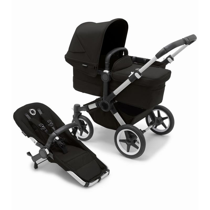 Bugaboo - Donkey 5 Mono Complete Single-to-Double Stroller, Aluminum/Midnight Black