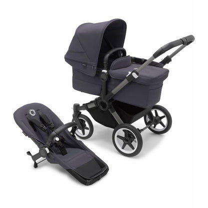 Bugaboo - Donkey 5 Mono Complete Single-to-Double Stroller, Graphite /Stormy Blue